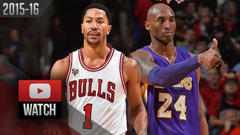 Les highlights du duel à distance Derrick Rose 24 pts) – Kobe Bryant (22 pts)