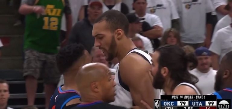 Vidéo : l&rsquo;altercation entre Rudy Gobert et Russell Westbrook dans le Game 4