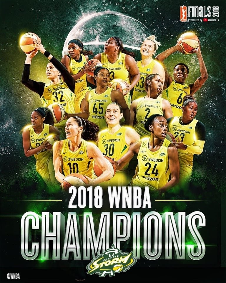 Le Seattle Storm d&rsquo;un superbe trio sacré champion WNBA 2018 !