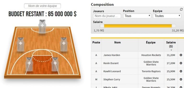 Jeu de l&rsquo;Entraîneur NBA : Très peu de choix, on tente qui ?