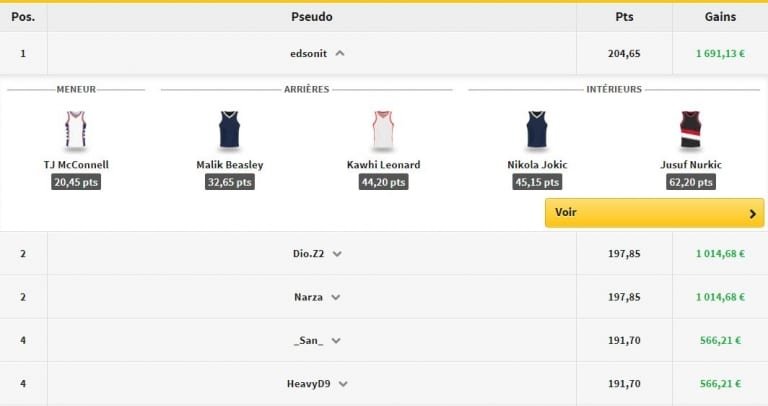 Jeu de l’Entraîneur NBA : du flair et plus de 1600€ de gains pour le vainqueur !