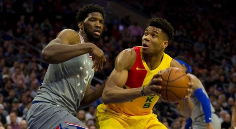 Joel Embiid et Giannis Antetokounmpo bucks sixers | Basket Infos