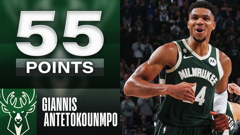 55 pts, nouveau record en carrière, Giannis fait la totale aux Wizards !