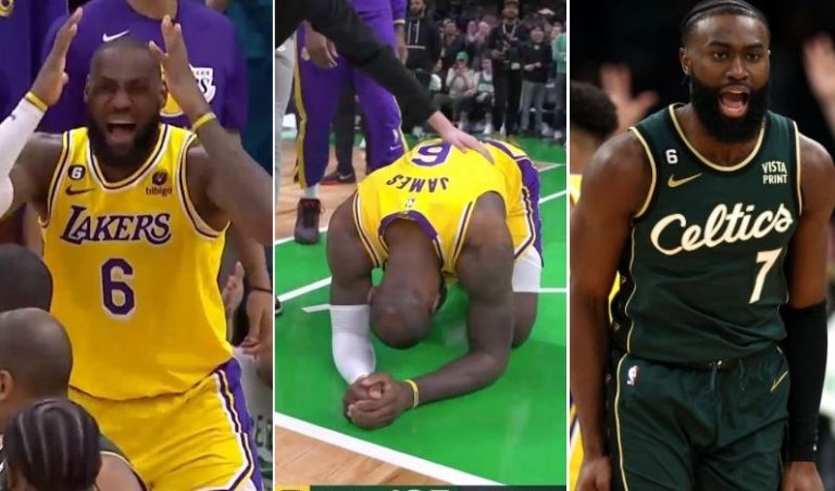 Un terrible no-call laisse LeBron fou de rage, Jaylen Brown achève les Lakers.; Kyrie écoeure les Knicks ! Clips & Wolves encore